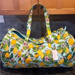 Vera Bradley Lemons XL Traveler Duffel Bag